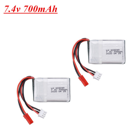 2 unids/lote 603048 Lipo batería para MJXRC X600 F46 X601H JXD391V aviones repuestos 2S 7,4 V 700mAh 25C lipo batería ► Foto 1/2