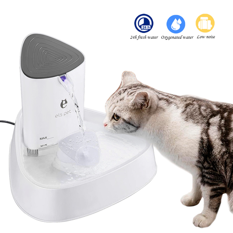 Fuente de agua automática para gato LED, dispensador de agua silencioso para mascotas, tazón eléctrico con filtro de carbón activado, 1.8L ► Foto 1/6