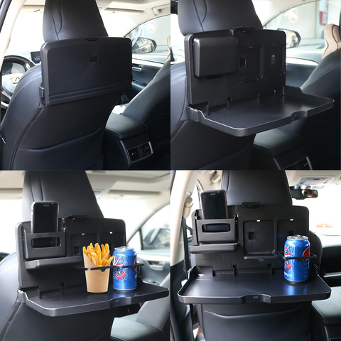 Bandeja plegable para taza de comida de coche, soporte de bebidas para comedor, estante de almacenamiento Interior para coche, portavasos con respaldo, accesorios para coche ► Foto 1/6