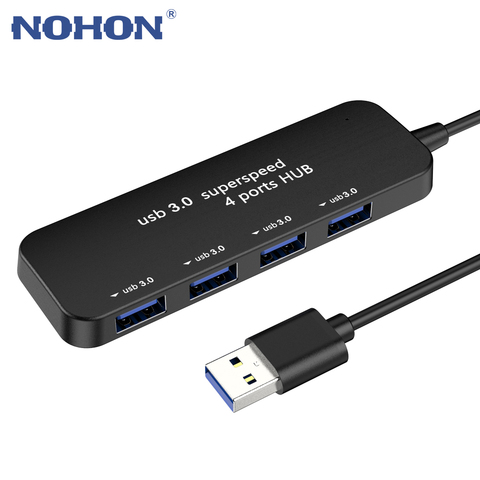 Concentrador de red Universal de 4 puertos USB 3,0, adaptador divisor externo ultradelgado de alta velocidad para MacBook, portátil, tableta y ordenador ► Foto 1/6