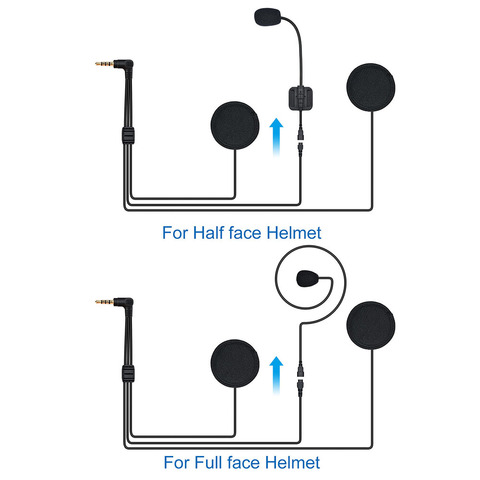 Accesorios de intercomunicación V6 V4, auriculares estéreo con conector Jack de 3,5mm, para V6 V4, intercomunicador Bluetooth para motocicleta con micrófono duro o suave ► Foto 1/6