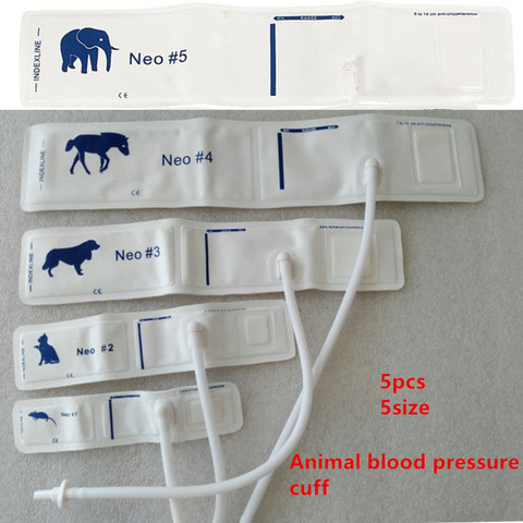 Manguito de presión arterial veterinario para pacientes, monitor de todos los tamaños, elefante caballo, perro, gato y ratón para animales pequeños con tubo único ► Foto 1/5