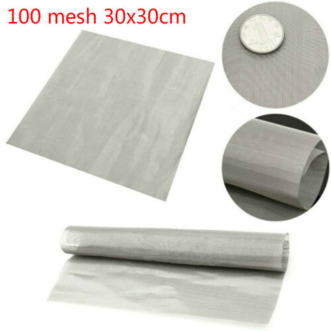 100 de malla de 30x30cm de acero inoxidable filtro tamiz para tamizado comida de malla de filtro de reparación fijo tejido filtro de malla piezas de herramientas ► Foto 1/4