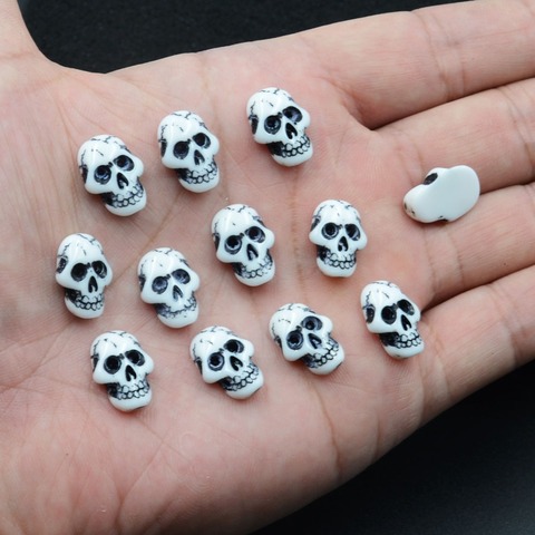 BOLIAO-álbum de recortes de resina con Calavera, 10 Uds., 12x16mm, ropa, bolsas, sombreros, manualidades de decoración ► Foto 1/4