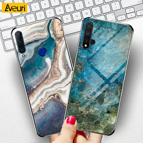 Funda de teléfono de cristal de mármol de lujo, para Huawei Honor 10i 8 9 10 Lite i 20S 20 Lite Pro Honor 8A 8X 9X 7A 7C ► Foto 1/6