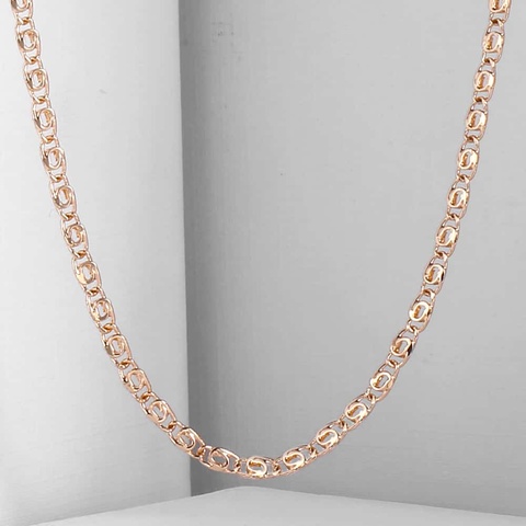 Collar de oro rosa con eslabones de caracol para mujer, 2,5mm, fino, 585, cadena, joyería de moda elegante, regalos, CN15A ► Foto 1/6