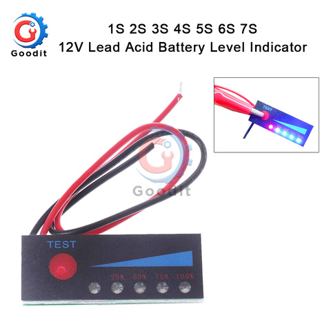 1S 2S 3S 4S 5S S 6S 7S 18650 Li-Ion Lipo de litio 12V 12V ácido de plomo indicador de nivel de batería probador pantalla LCD medidor de módulo de capacidad ► Foto 1/6