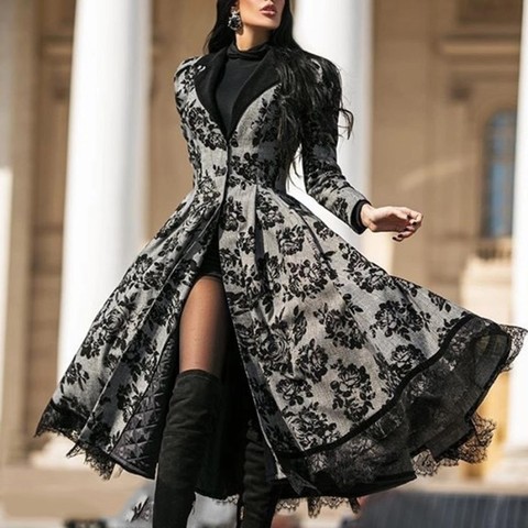 Vestido largo de encaje para mujer, vestido Sexy negro de malla ajustado calado azul africano para fiesta de primavera y verano del 2022 ► Foto 1/4