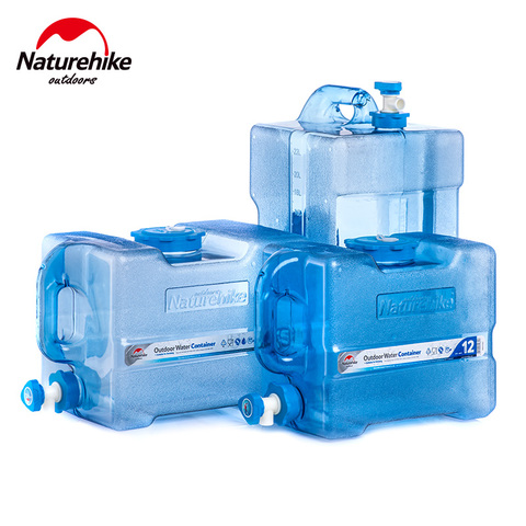 Naturehike-recipiente de agua para PC de grado alimenticio, cubo de agua de gran capacidad para exteriores, tanque de agua para acampar y senderismo con grifo ► Foto 1/6