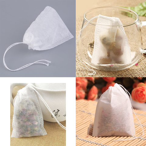 Bolsas de té infusor con cadena, bolsitas vacías para té perfumado, papel de filtro Heal, 5x7CM, 100/200 Uds. ► Foto 1/6