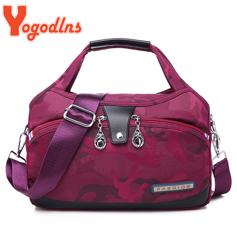 Yogodlns-Bolso de hombro de nailon impermeable para mujer, bandolera de gran capacidad, a la moda, multifunción ► Foto 1/6