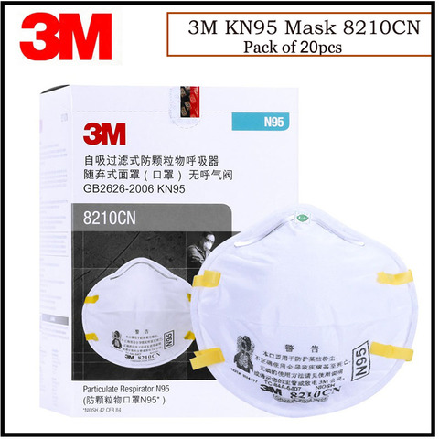 3M 8210CN KN95 seguridad máscara protectora 20 unids/caja polvo máscaras Anti-partículas Anti-pm2.5 máscaras trabajo respirador máscara X0101010 ► Foto 1/5