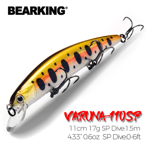 Bearking 11cm 17g de buceo 1,5 m peso super sistema de tiempo de SP minnow nuevo modelo de Señuelos de Pesca de cebo duro calidad wobblers ► Foto 1/6