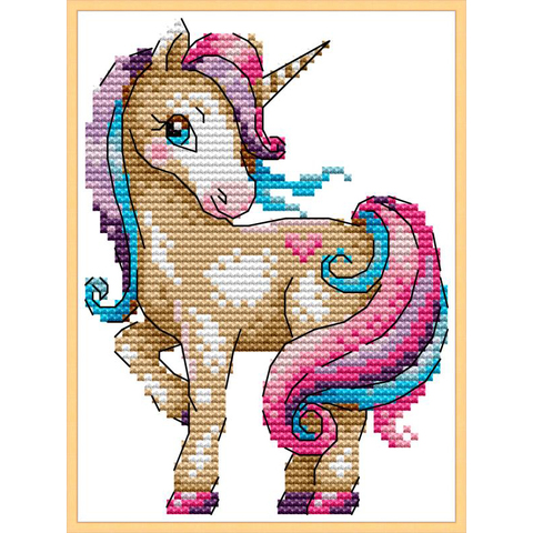 Kits de bordado de dibujos animados de unicornio para decoración del hogar, pinturas estampadas en lienzo DIY, 14CT, 11CT, juegos de costura de punto de Cruz ► Foto 1/6