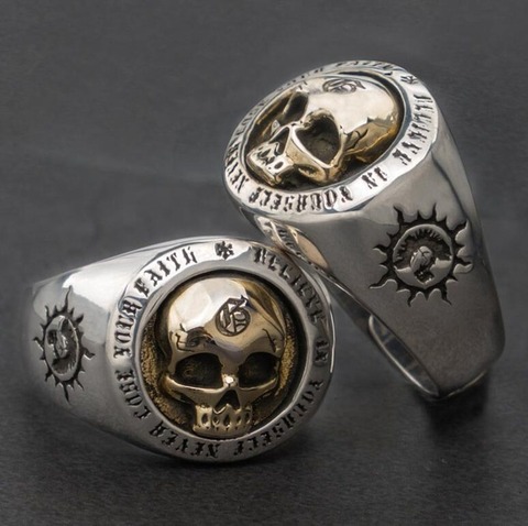 Anillo calavera gótico de Metal Punk para hombre, joyas de motorista ► Foto 1/6