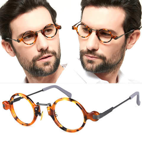 Gafas creativas de acetato de titanio de alta calidad para hombres y mujeres, anteojos con prescripción óptica con marco redondo de colores ► Foto 1/6