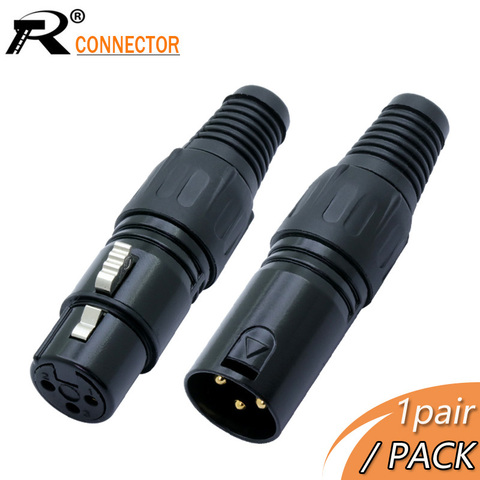 R conector 1 par/2 uds XLR macho y hembra de 3 pines Cable de micrófono de Audio conector de soldadura tipo Material Metal de la señal de Audio macho ► Foto 1/6