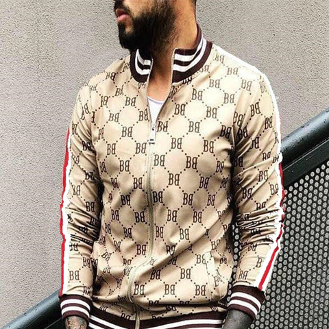 Plaid hombres Casual chaquetas de top con cremallera chaqueta de deportes desgaste de alta calidad sudadera Moda hombre alto ropa de calle entrega rápida ► Foto 1/6