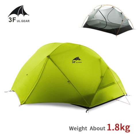 Tienda de campaña 3F UL GEAR para 2 personas, ultraligera, con revestimiento de silicona y nailon 15D, impermeable, para exteriores, 3/4 estaciones ► Foto 1/6