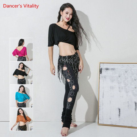 Top de danza del vientre, bufanda o pantalones de cadera para mujer adulta, camisa holgada elegante, pantalones, ropa de práctica de rendimiento profesional ► Foto 1/4