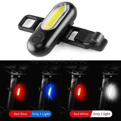 Luz LED trasera para bicicleta, faro recargable vía USB, resistente al agua, color rojo, blanco y azul, N23 19 ► Foto 1/6