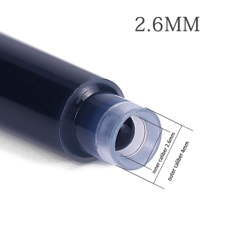 Cartuchos de tinta de calibre 2,6mm para estilográfica, negro/azul oscuro/rojo/azul borrable, suministros de tinta desechables, 10 unidades ► Foto 1/6