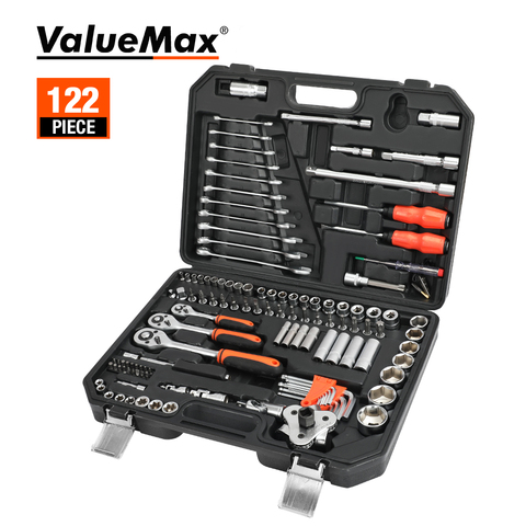 ValueMax 122PC mano conjuntos de herramientas Kit de herramientas de reparación de automóviles de taller mecánico caja de herramientas para la casa hembra conjunto de llave destornillador Kit de ► Foto 1/6