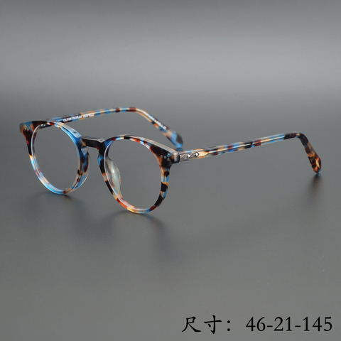 Versión de Actualización Vintage acetato mixto Retro montura redonda para gafas OV5256 Sir O'Malley mujeres hombres caja original prescripción len ► Foto 1/6