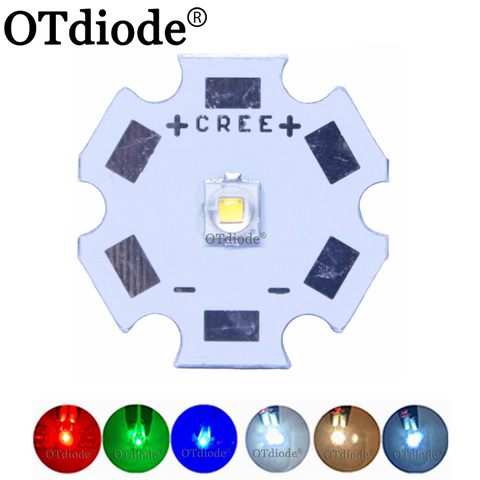 XPE2-diodo emisor de LED de alta potencia Cree 3W, XP-E2 en 8mm/ 12mm/ 14mm/ 16mm/ 20mm PCB, blanco neutro/blanco cálido/blanco frío rojo azul ► Foto 1/6