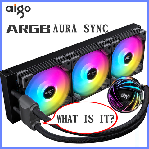 GO-ventilador enfriador de CPU, refrigeración con agua de PC Rgb, ventilador de 120mm, 12V Argb Aura Sync, enfriador de agua silencioso, CPU Rgb maestro LGA2011/AM4/115X/AMD ► Foto 1/6