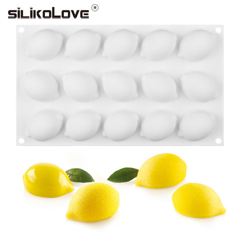 SILIKOLOVE-Mini molde para tarta o Mousse de 15 cavidades, de silicona, medio limón, decoración de pasteles para hornear ► Foto 1/6