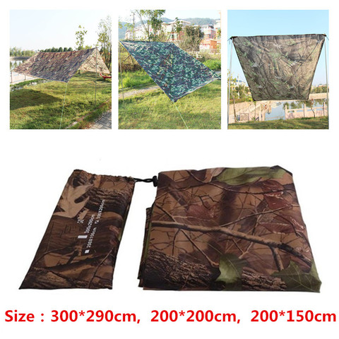 Toldo de camuflaje para deportes al aire libre, lona para acampar, senderismo, pesca, plegable, impermeable, refugio portátil duradero, cubierta de tienda de sombrilla ► Foto 1/6