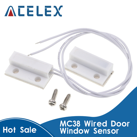 Sensor de ventana de puerta con cable MC-38 MC38, 30mm, alargador de cable, interruptor magnético aleatorio, sistema de alarma de casa para arduino ► Foto 1/6