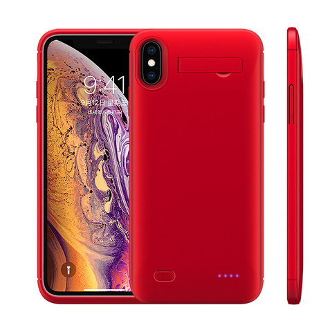 Caja de batería para iphone XR X XS X Max Delgado banco de potencia Charing Cross caso para iphone 6 6S 7 8 Plus batería cubierta trasera del soporte del cargador ► Foto 1/6