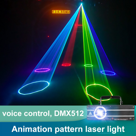 Línea de dibujos animados RGB de 500mw, luz láser para escenario, discoteca, DJ, luces, patrón de baile, escáner de luz para fiesta en casa, DJ, Iluminación, espectáculo KTV ► Foto 1/6