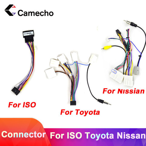 Camecho-Adaptador de arnés de cable de radio para coche, 2DIN, Android, Conector de conector para Volkswagen, ISO, Hyundai, Kia, Honda, Toyota y Nissan ► Foto 1/4