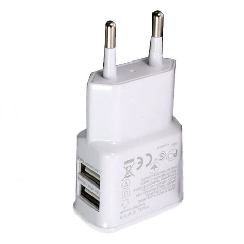 Adaptador de corriente USB Dual 1A para teléfono móvil, toma de corriente, cargador inteligente a juego para viaje ► Foto 1/6