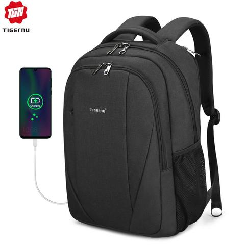 Tigernu-Mochila multifunción con carga rápida USB para ordenador portátil, morral escolar antirrobo para hombre y mujer, 15,6 ► Foto 1/5