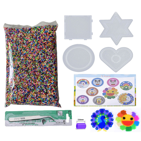 Juego de rompecabezas de cuentas Hama de 2,6mm para niños, juguete de rompecabezas de 24, 48 y 72 colores, hecho a mano ► Foto 1/6