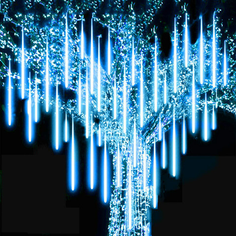 30/50cm 8 tubo de lluvia de meteoros LED cadena de luces decoraciones para árboles de Navidad al aire libre de la calle Led guirnalda de Año Nuevo de Navidad ► Foto 1/6
