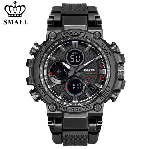 SMEAL deporte de los hombres relojes digitales hora dual reloj cronógrafo para LED Chronometre semana pulsera montre homme hora ► Foto 1/6