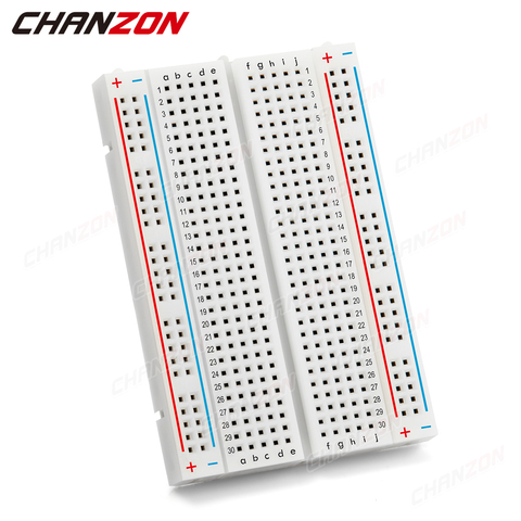 Placa de Breadboard con 400 puntos de amarre BB-801, prototipo sin soldadura, tablero Universal de PCB para pan, Kits DIY, Arduino Proto Raspberry Pi, 1 ud. ► Foto 1/6