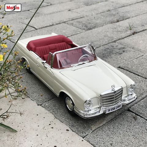 Maisto 1:18 1967 Mercedes-Benz 280SE de aleación de modelo de coche Retro clásico coche modelo coche decoración colección regalo ► Foto 1/6