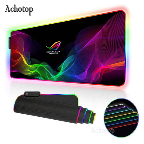 ASUS almohadilla de ratón ROG Logo RGB gran alfombrilla de ratón de teclado para PC alfombrilla de ratón Gaming de ordenador XXL escritorio grande alfombrilla de ratón para jugador alfombrilla para teclado y ratón ► Foto 1/6