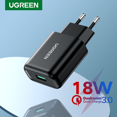 UGREEN-cargador USB de carga rápida para móvil, cargador rápido de pared QC3.0 para Xiaomi, Samsung, iPhone, Adaptador europeo ► Foto 1/6