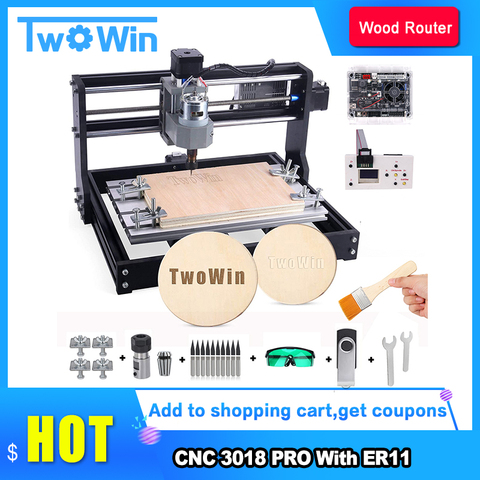 CNC 3018 Pro GRBL control ER11 mini máquina cnc Diy, 3 ejes pcb fresadora, enrutador de madera, grabado láser ► Foto 1/6