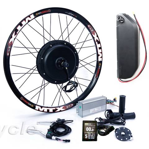 Kit de bicicleta eléctrica de alta potencia, kit de conversión de bicicleta eléctrica de 52v y 2000W con batería de litio de 52V y 17Ah ► Foto 1/6