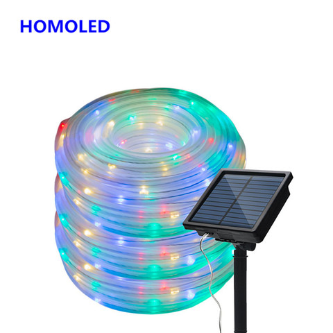 Guirnaldas de luces alimentadas por energía Solar para exteriores, impermeable para manguera guirnalda de fiesta de Navidad, bodas, Año Nuevo, decoraciones para árboles de Navidad, 7/12/22/32m ► Foto 1/6