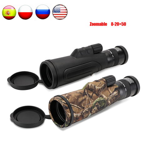 Telescopio Monocular con Zoom WG11, cámara 8-20x50, Monocular con Zoom de alta calidad, resistente al agua, monoculares de caza para observación de animales ► Foto 1/6