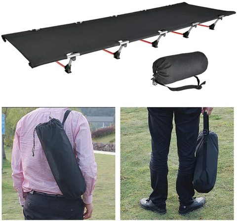 Cama plegable portátil para una sola persona, cama plegable para exteriores, rodamiento de 330 libras, peso compacto para pícnic al aire libre, Camping ► Foto 1/6